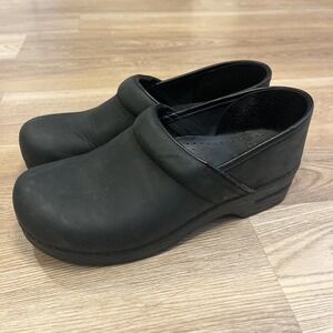 Dansko Black Leather Clogs Nursing Shoes Size 42 Women 11.5 Men 8.5